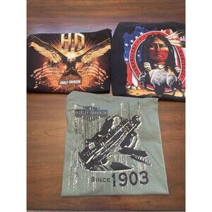Harley Davidson lot of 3  T Shirts 2XL Sturgis 2003, Since 1903 , Am Heritage
